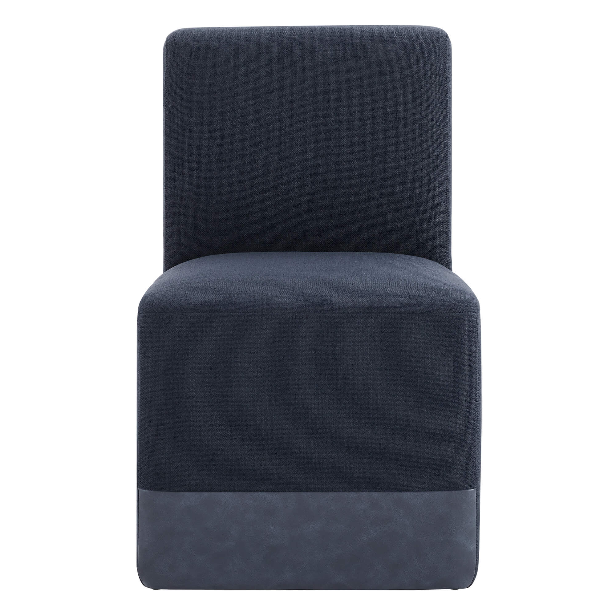 Aida Performance Fabric Rolling Dining Chair With Casters Base - Image 31