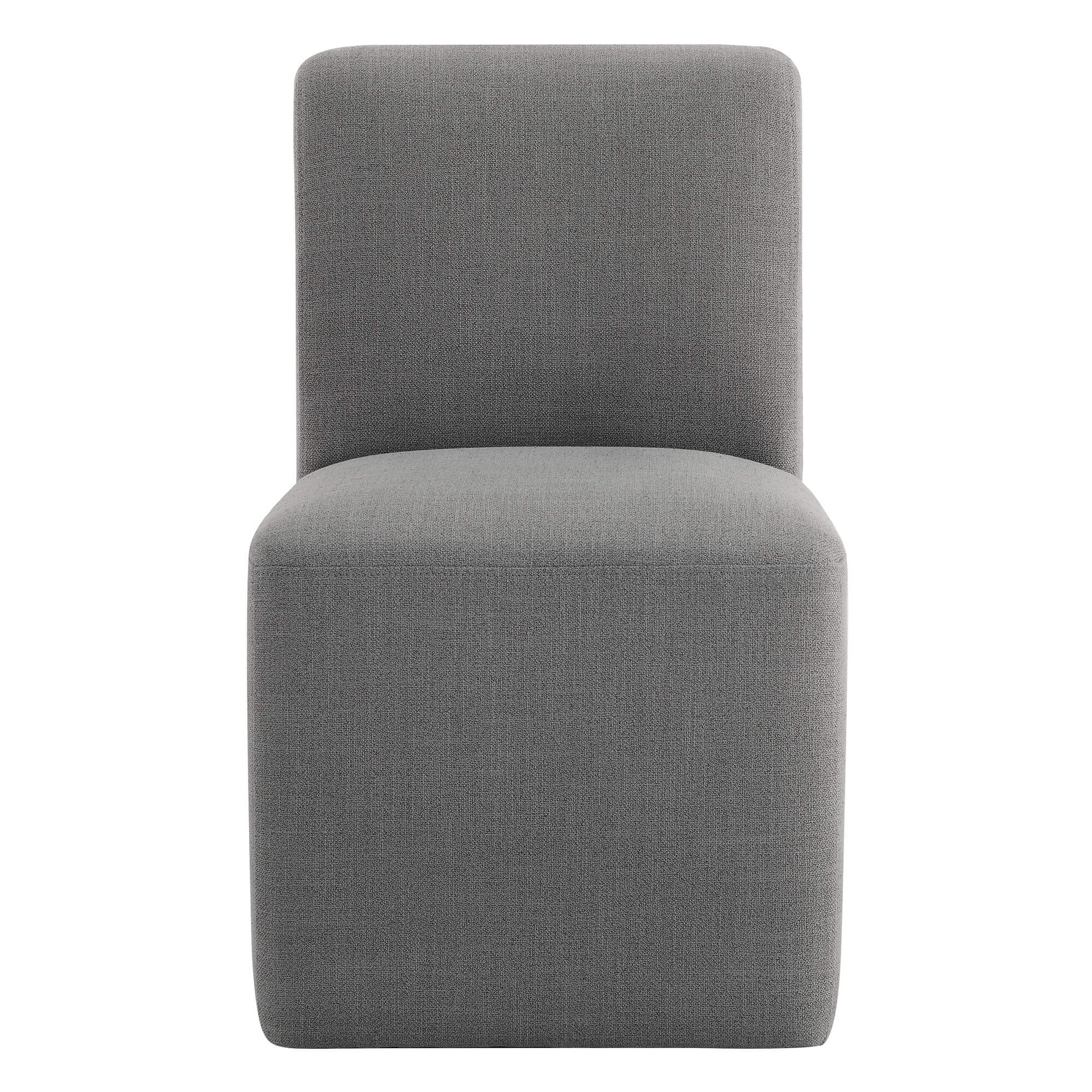 Aida Performance Fabric Rolling Dining Chair With Casters Base - Image 38