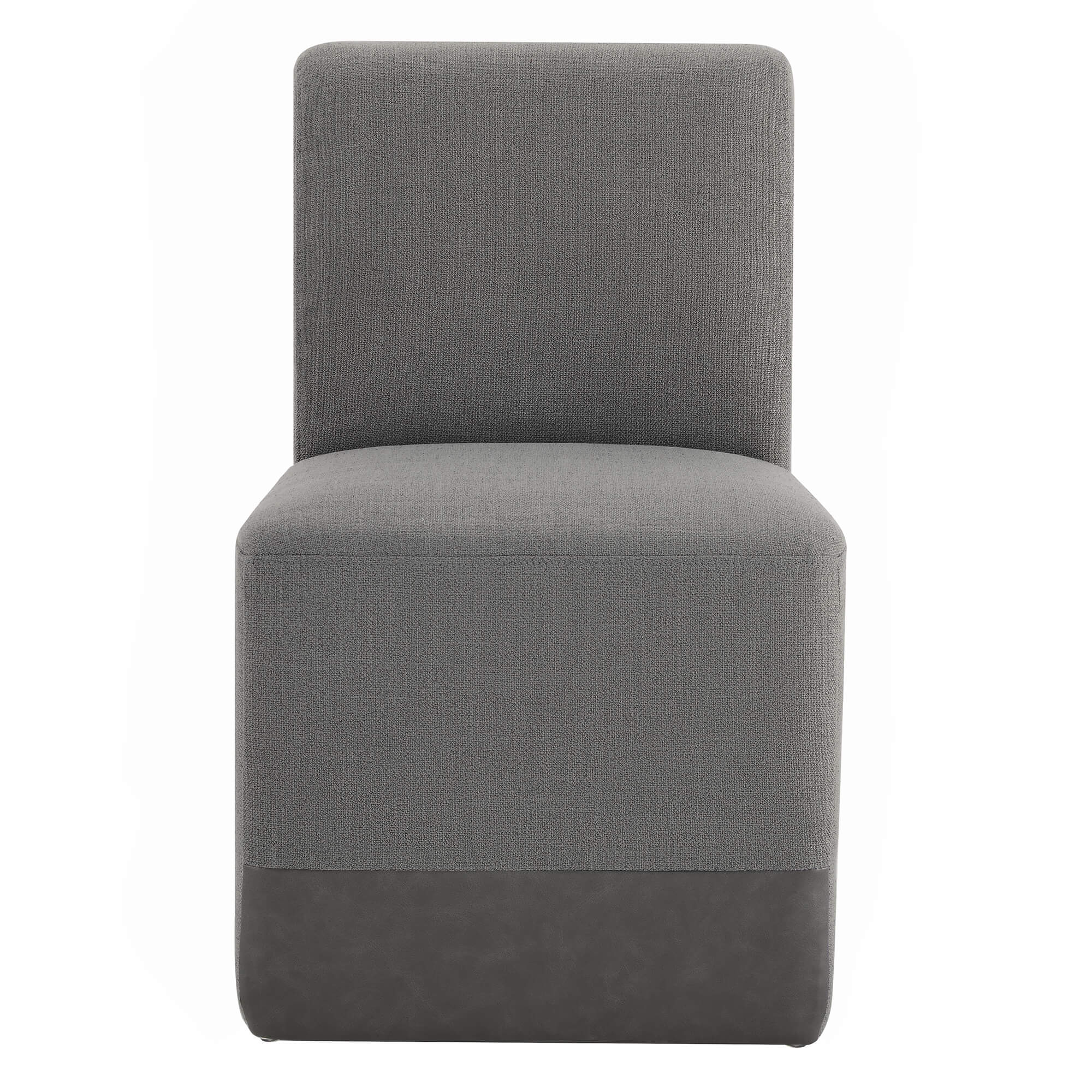 Aida Performance Fabric Rolling Dining Chair With Casters Base - Image 49