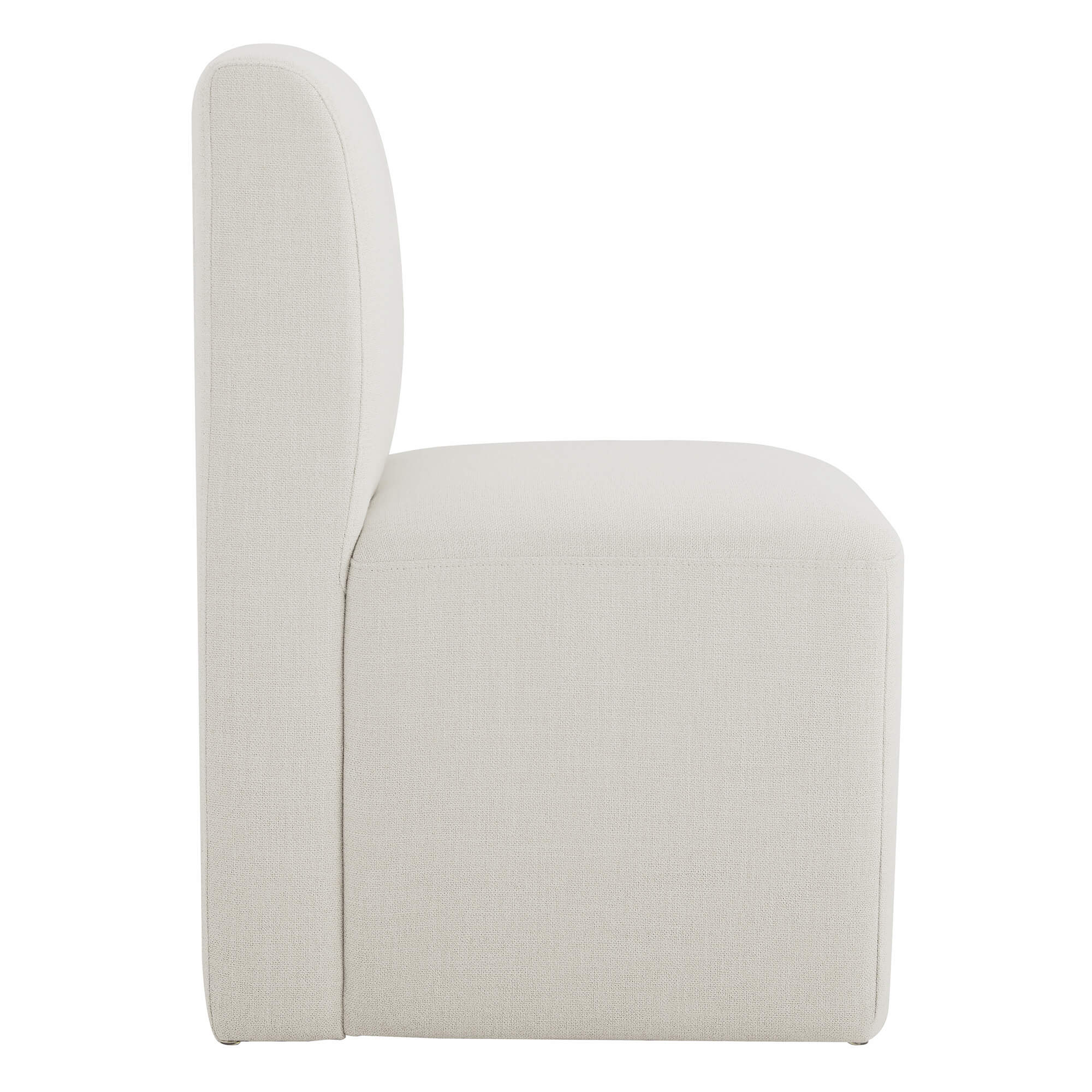 Aida Performance Fabric Rolling Dining Chair With Casters Base - Image 7