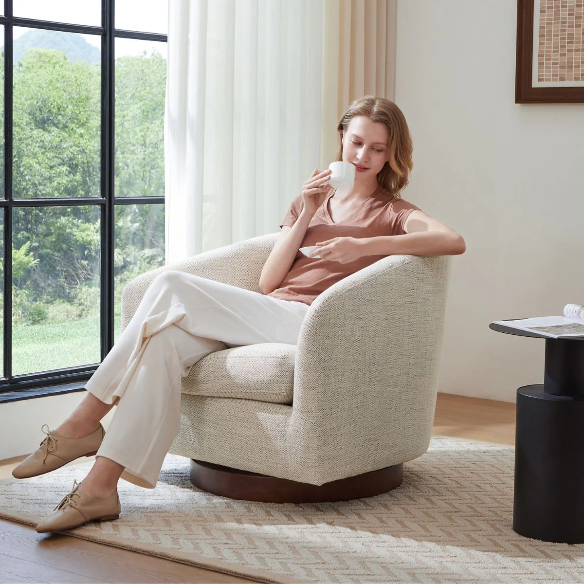 Wren Modern Swivel Accent Chair - Image 4