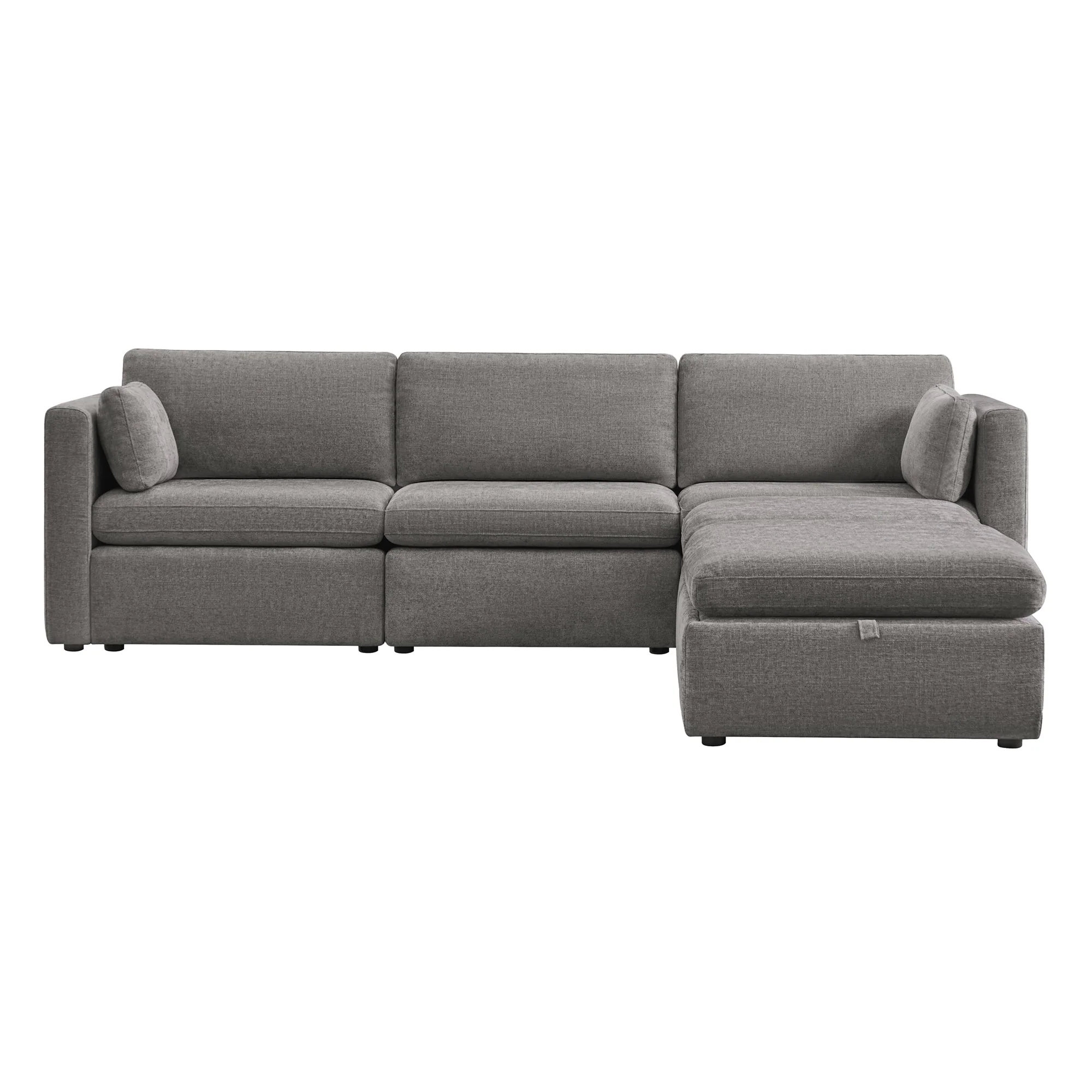 Delaney 5-Seat Modular Sofa Chaise with Storage Ottomans - Image 23