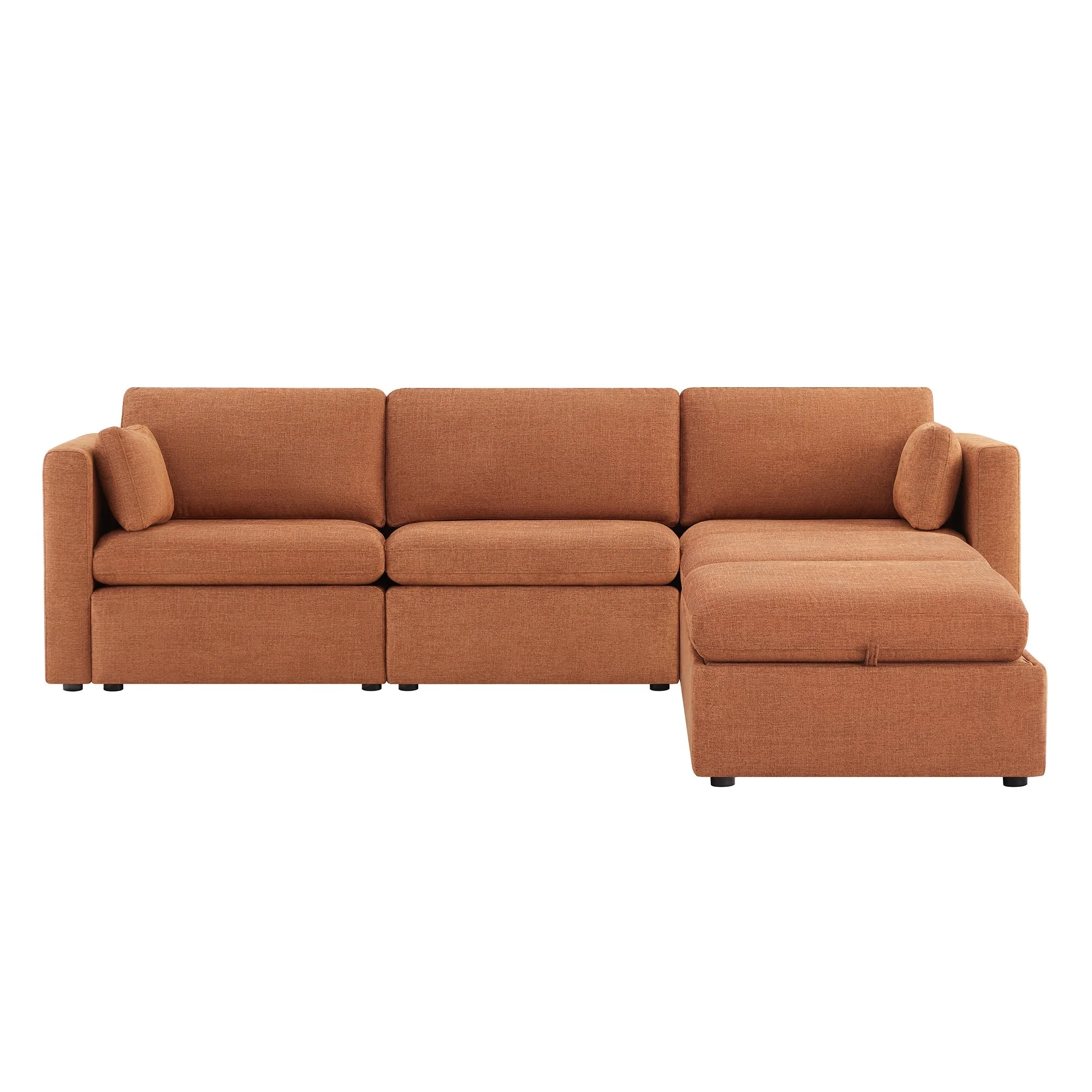 Delaney 5-Seat Modular Sofa Chaise with Storage Ottomans - Image 63