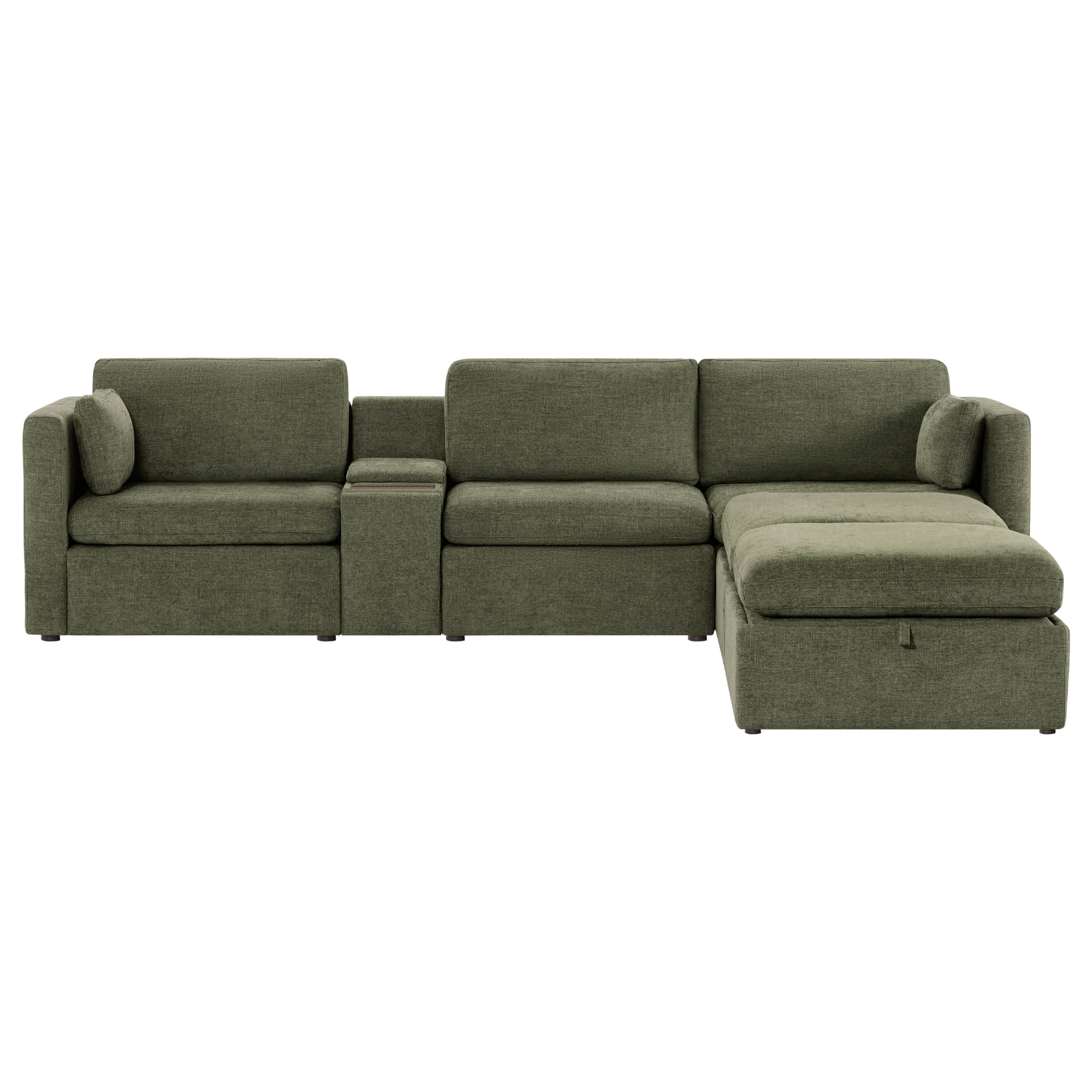 Delaney 5-Seat Modular Sofa Chaise with Storage Ottomans - Image 75