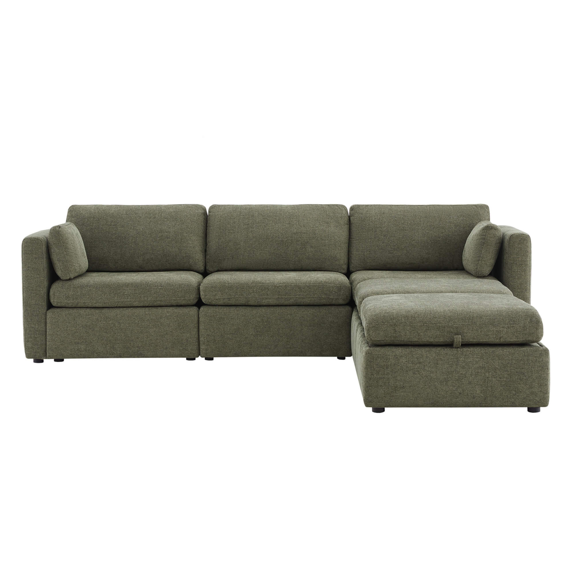 Delaney 5-Seat Modular Sofa Chaise with Storage Ottomans - Image 89