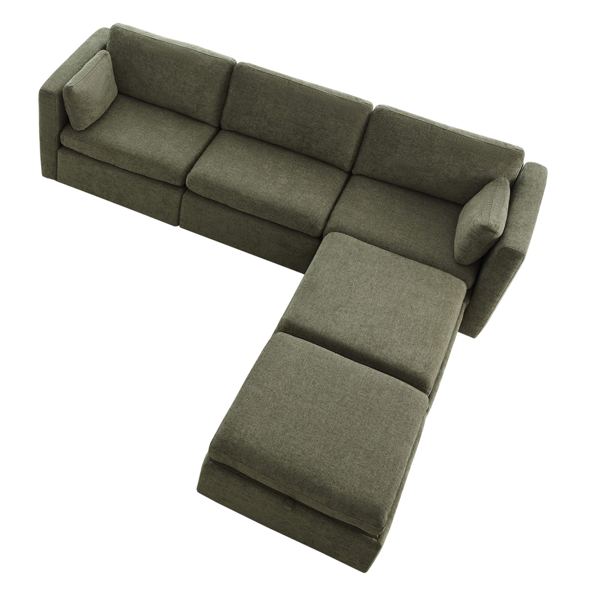 Delaney 5-Seat Modular Sofa Chaise with Storage Ottomans - Image 94