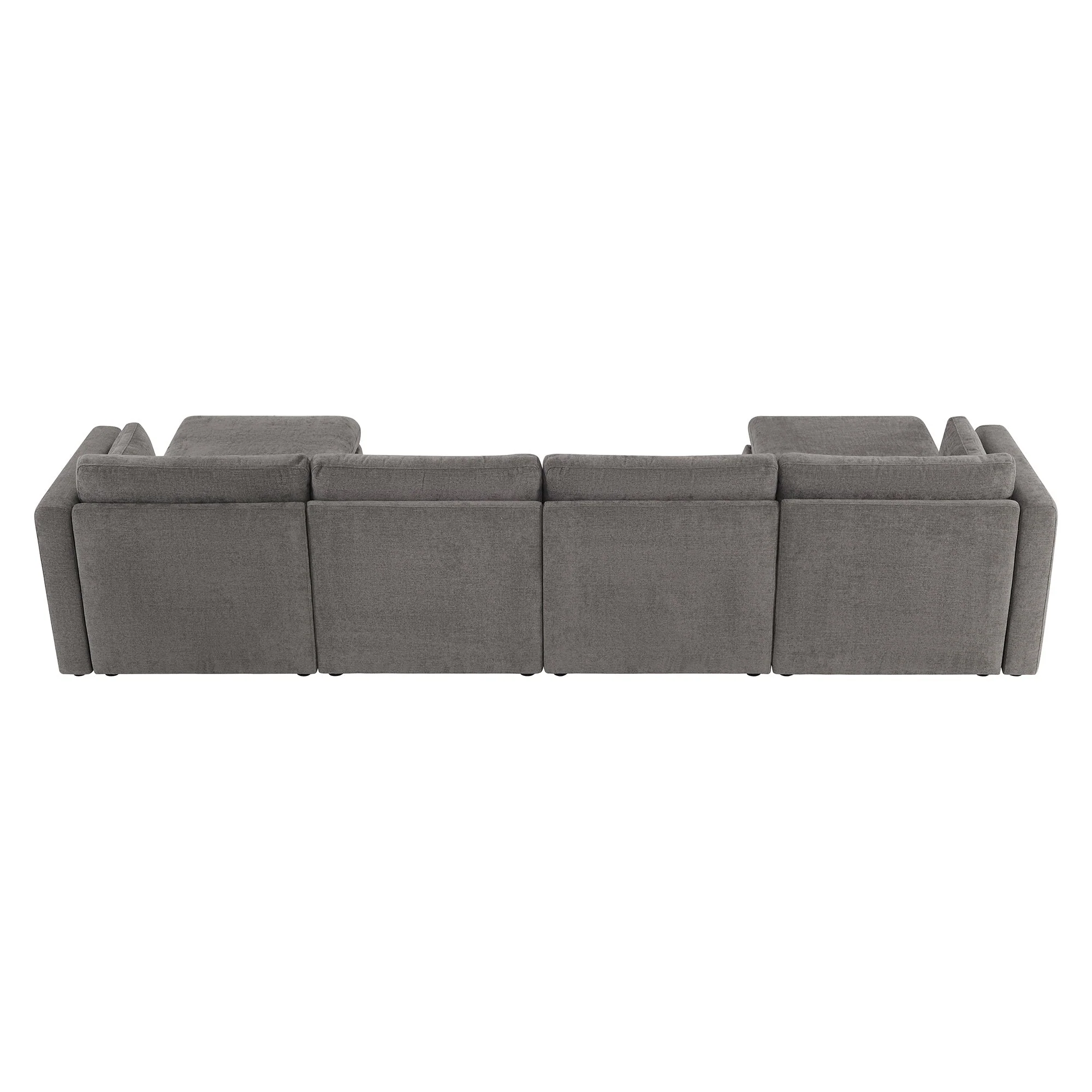 Delaney 6-Seat Modular Sofa Chaise with Storage Ottomans - Image 41