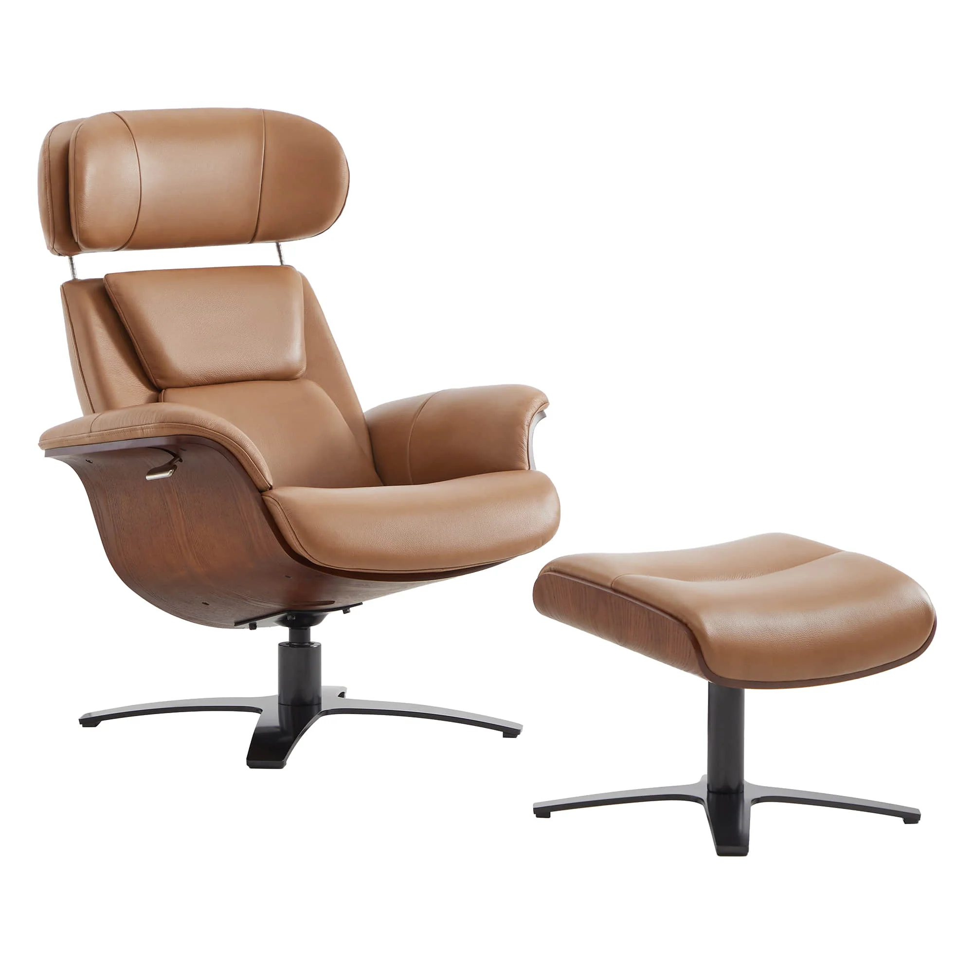 Elvin Leather Recliner & Ottoman - Image 5