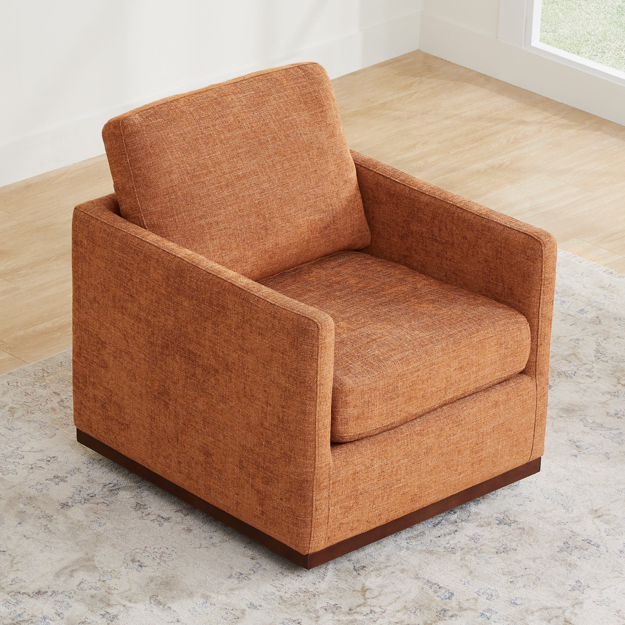 Henry Swivel Accent Chair with Wood Base - Image 61