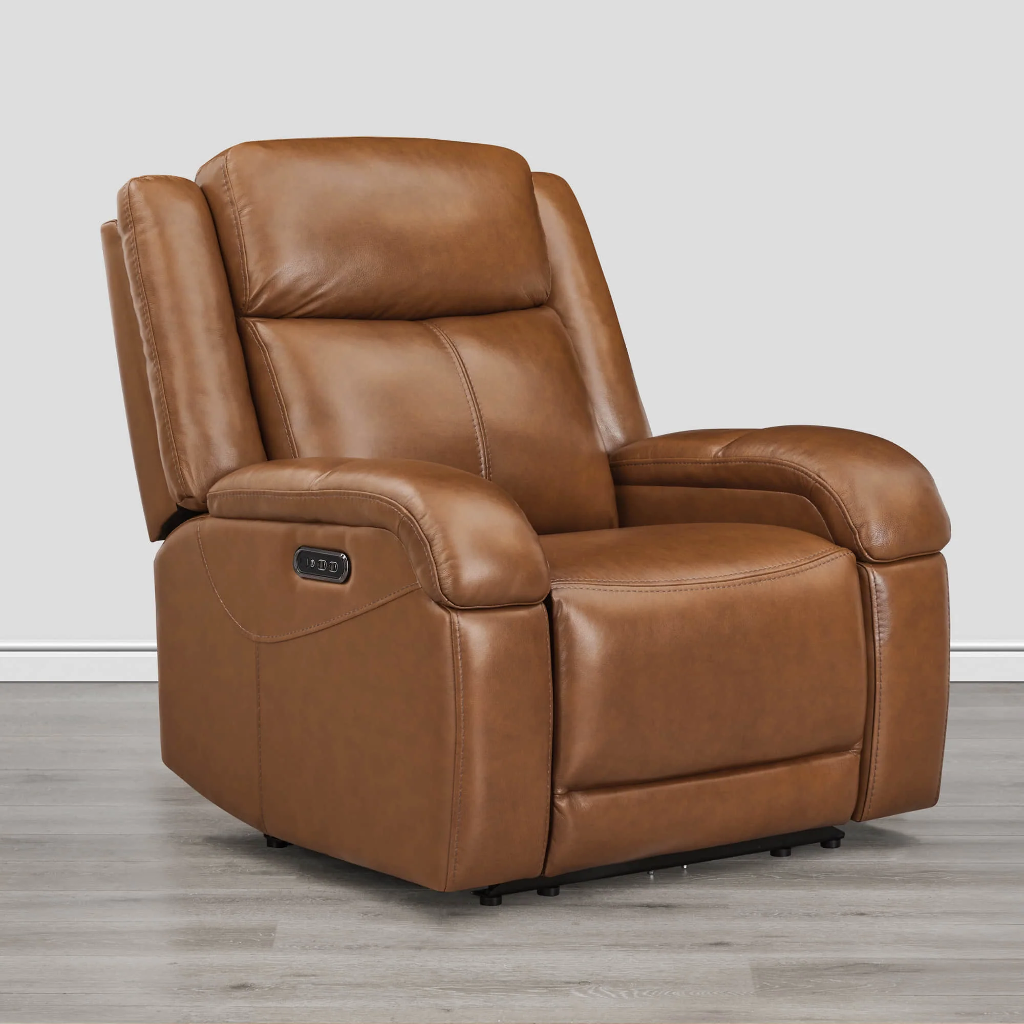 Isaac Genuine Leather Wall Hugger Power Recliner with Power Headrest - Image 3