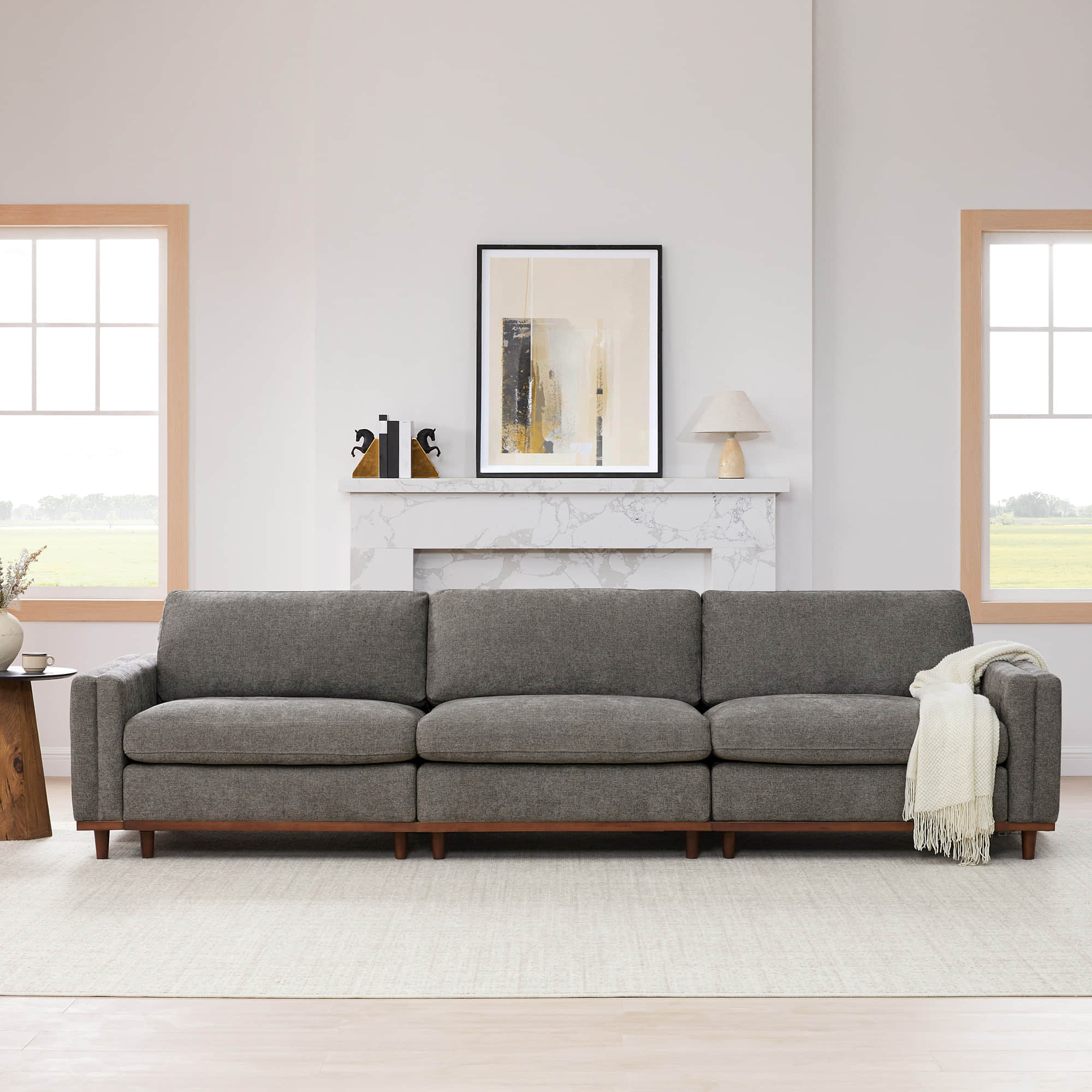 Liam 3-Piece Overstuffed Feather Wood Base Sectional Sofa - Image 32