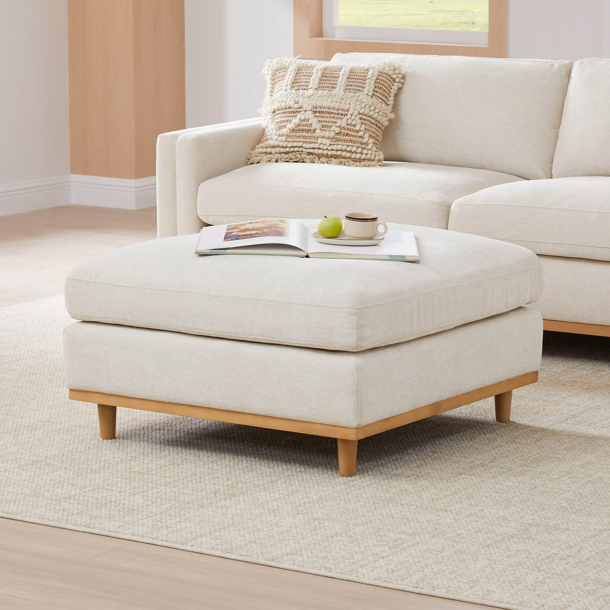 Liam 3-Piece Overstuffed Feather Wood Base Sectional Sofa - Image 5