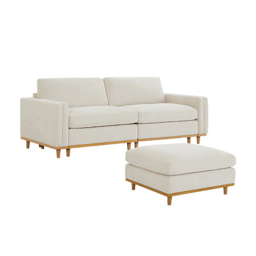 Liam 3-Piece Overstuffed Feather Wood Base Sectional Sofa - Image 53