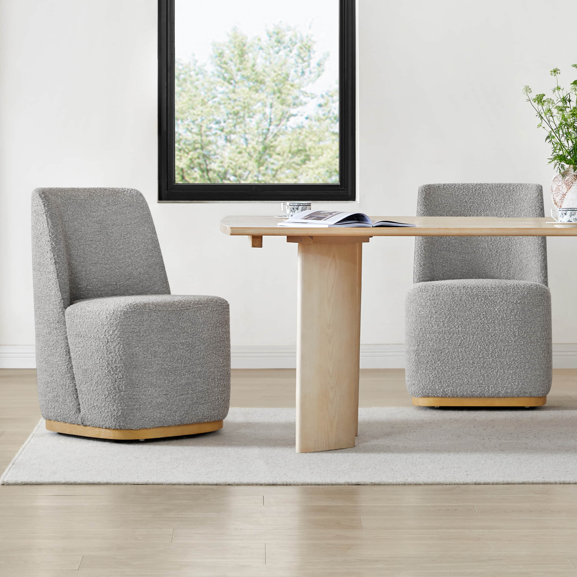 Lilibet Wingback Rolling Dining Chair With Casters - Image 36