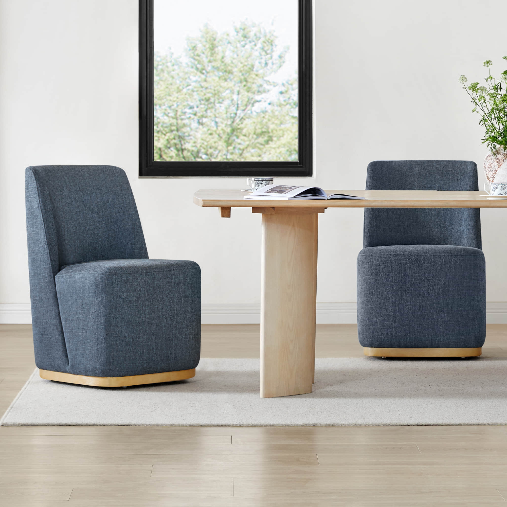 Lilibet Wingback Rolling Dining Chair With Casters - Image 40