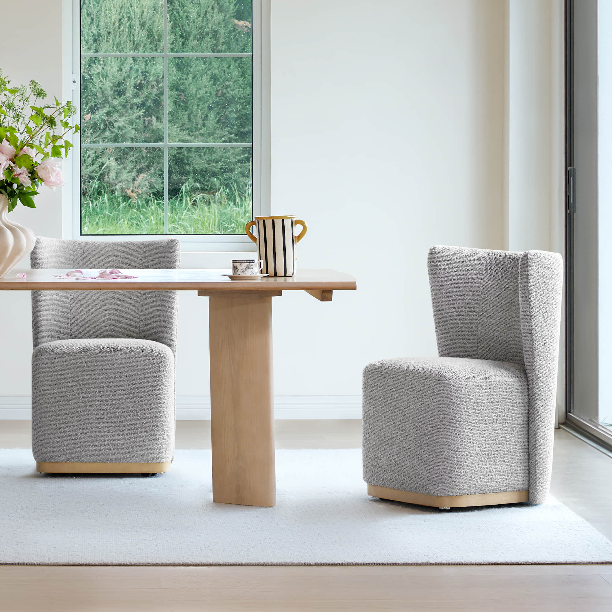 Lilibet Wingback Rolling Dining Chair With Casters - Image 70