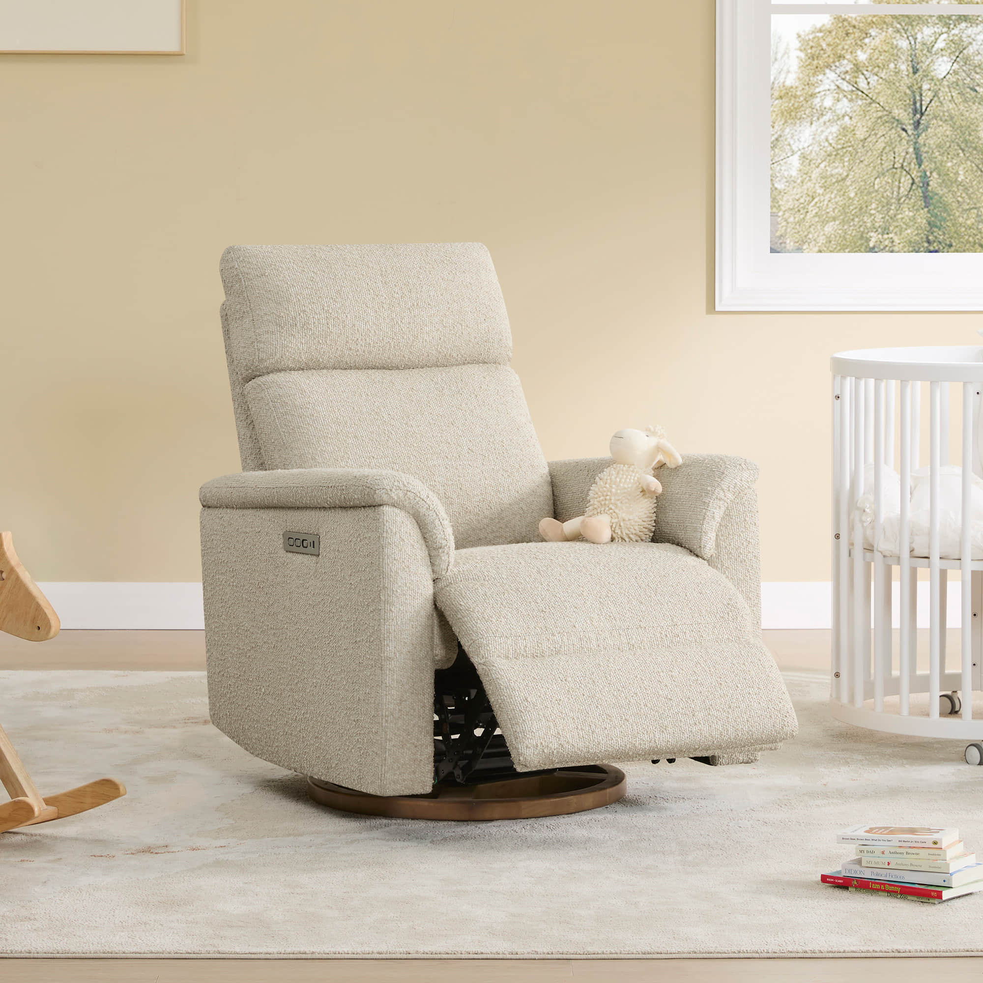 Lulla Power Swivel Nursery Glider Recliner with Power Headrest and Nightlight - Image 27