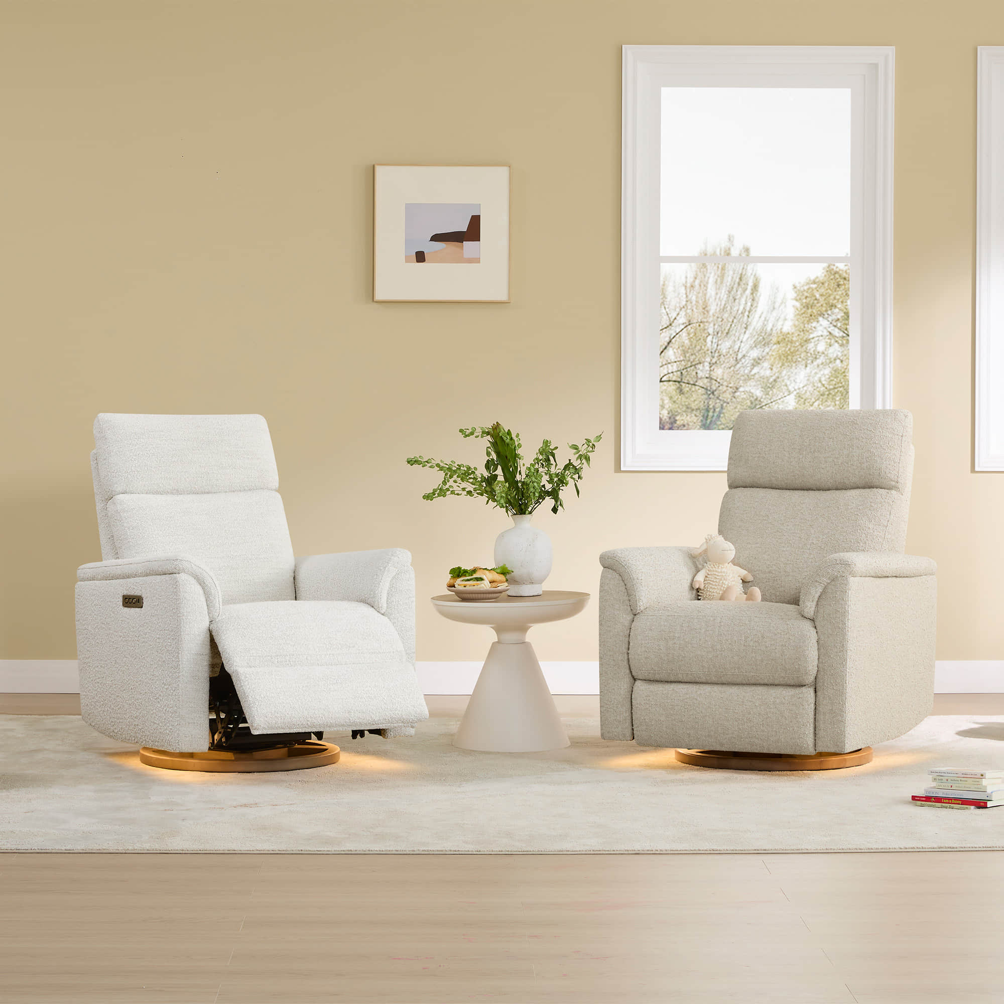 Lulla Power Swivel Nursery Glider Recliner with Power Headrest and Nightlight - Image 31