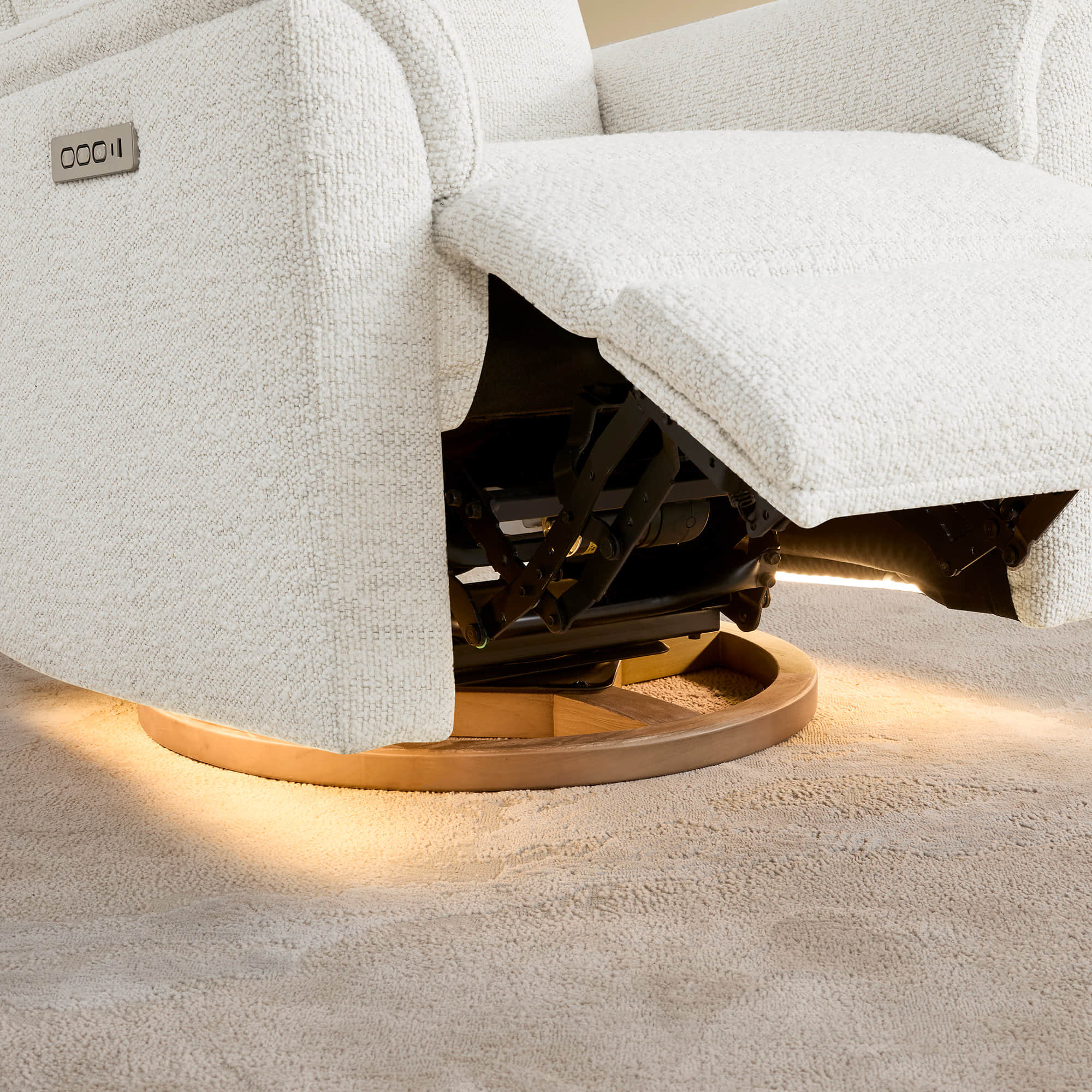 Lulla Power Swivel Nursery Glider Recliner with Power Headrest and Nightlight - Image 37