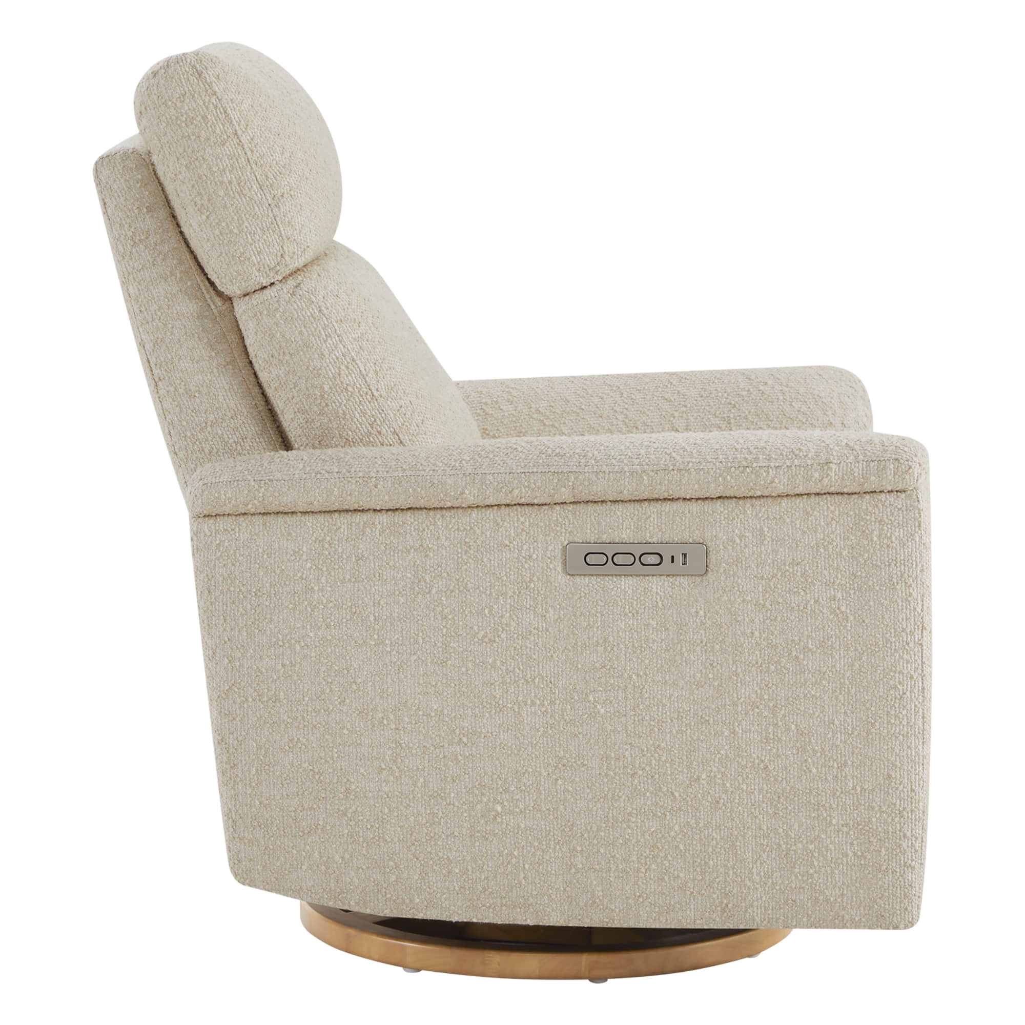 Lulla Power Swivel Nursery Glider Recliner with Power Headrest and Nightlight - Image 4