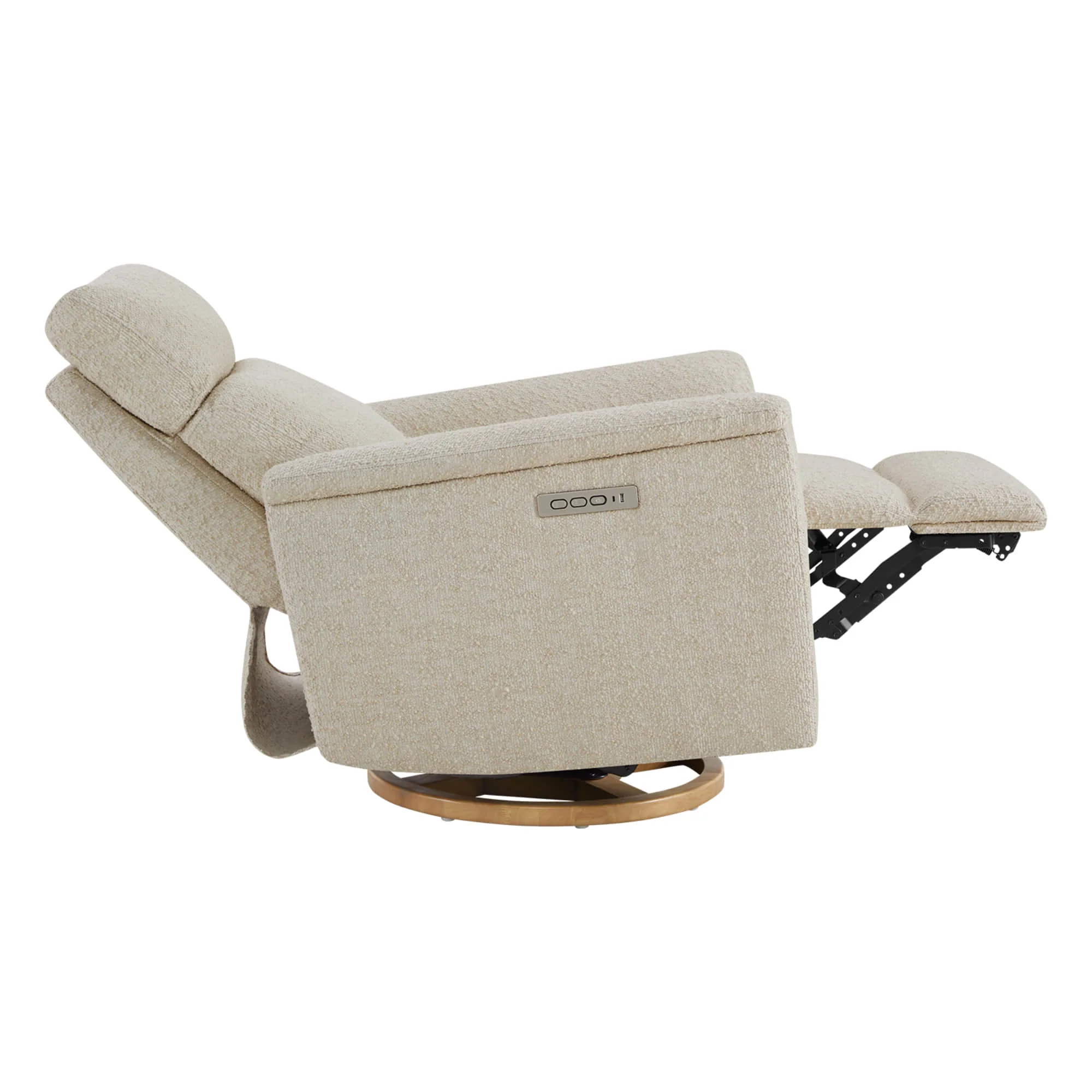 Lulla Power Swivel Nursery Glider Recliner with Power Headrest and Nightlight - Image 6