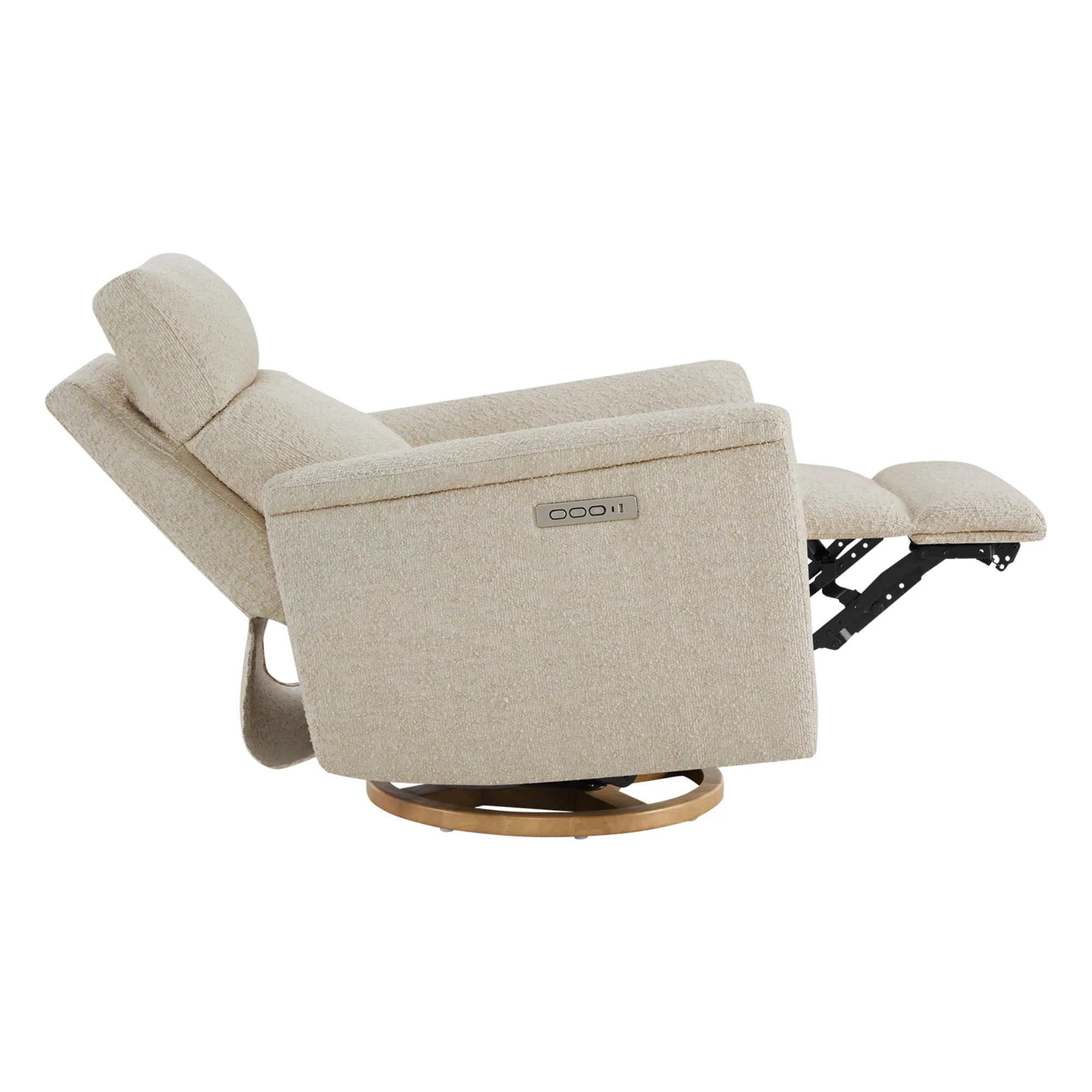 Lulla Power Swivel Nursery Glider Recliner with Power Headrest and Nightlight - Image 7