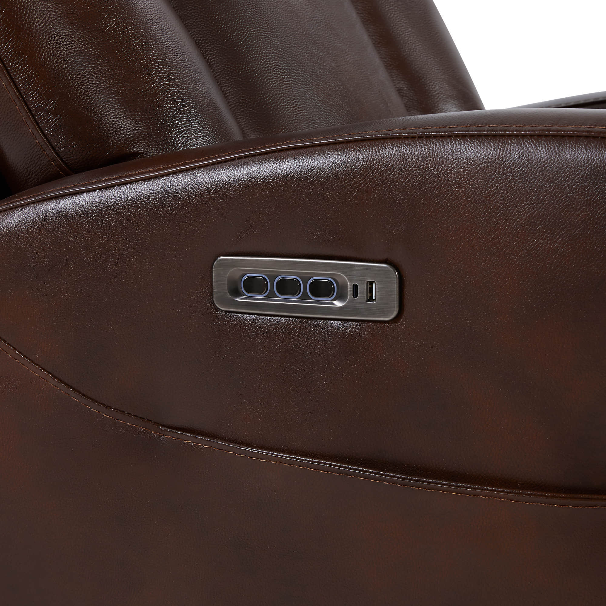 Maxwell Genuine Leather Swivel Glider Recliner with Power Lumbar&Headrest - Image 14