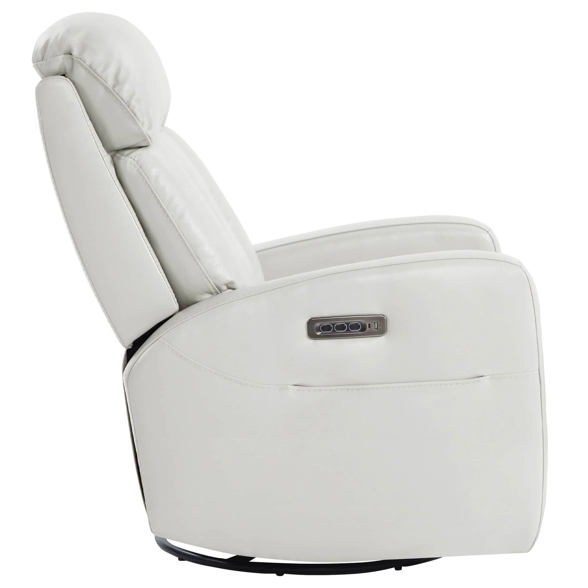 Maxwell Genuine Leather Swivel Glider Recliner with Power Lumbar&Headrest - Image 28
