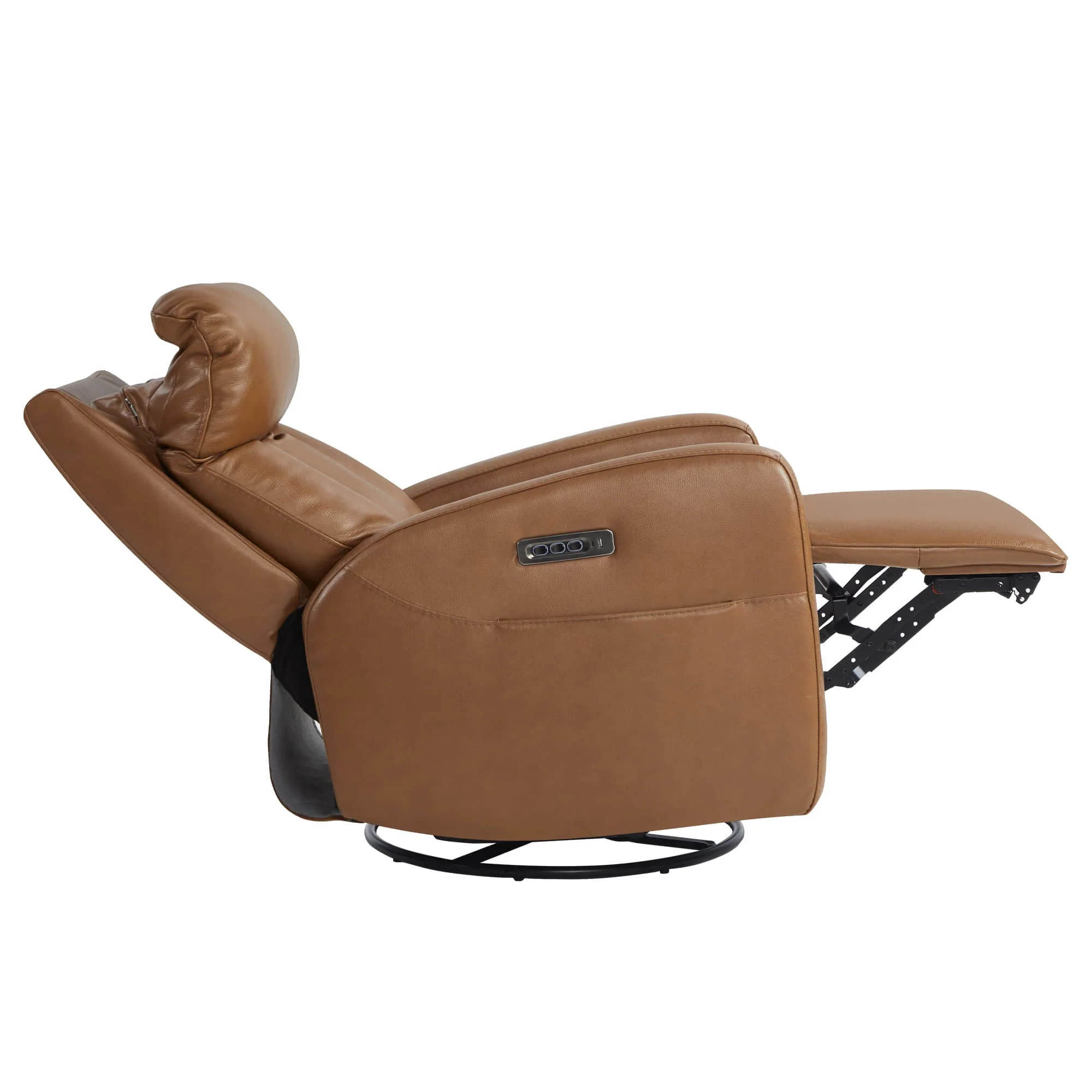 Maxwell Genuine Leather Swivel Glider Recliner with Power Lumbar&Headrest - Image 34