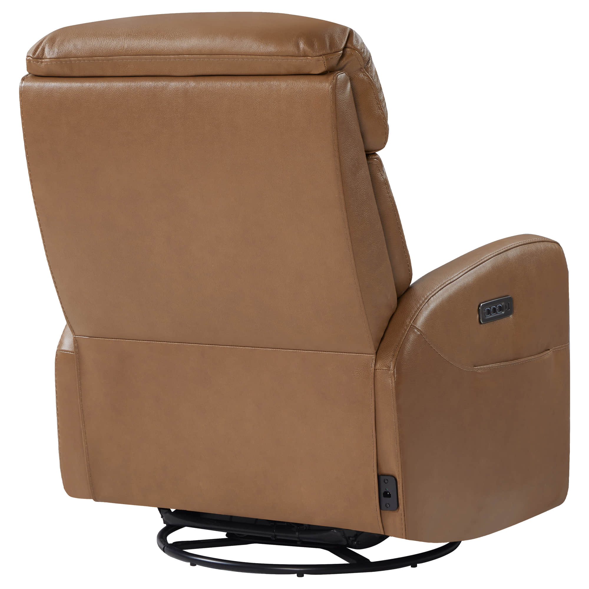 Maxwell Genuine Leather Swivel Glider Recliner with Power Lumbar&Headrest - Image 35