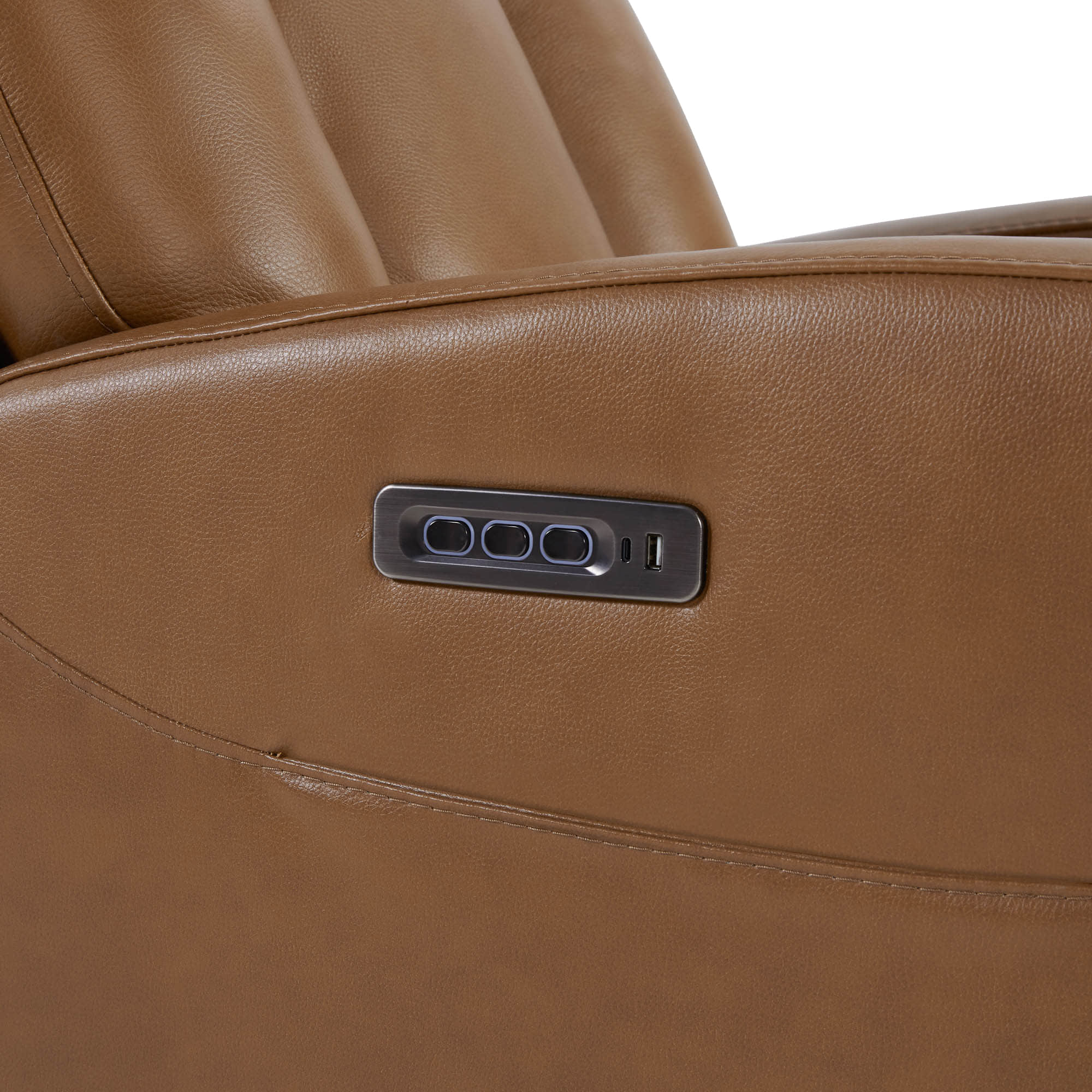 Maxwell Genuine Leather Swivel Glider Recliner with Power Lumbar&Headrest - Image 38