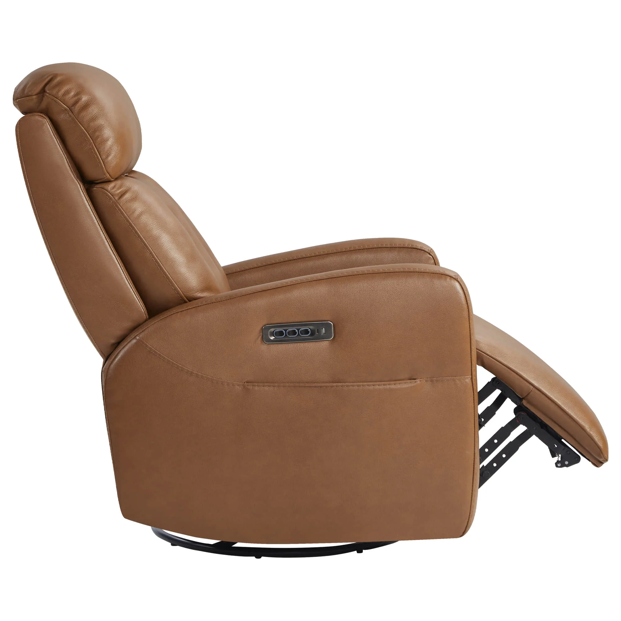 Maxwell Genuine Leather Swivel Glider Recliner with Power Lumbar&Headrest - Image 45