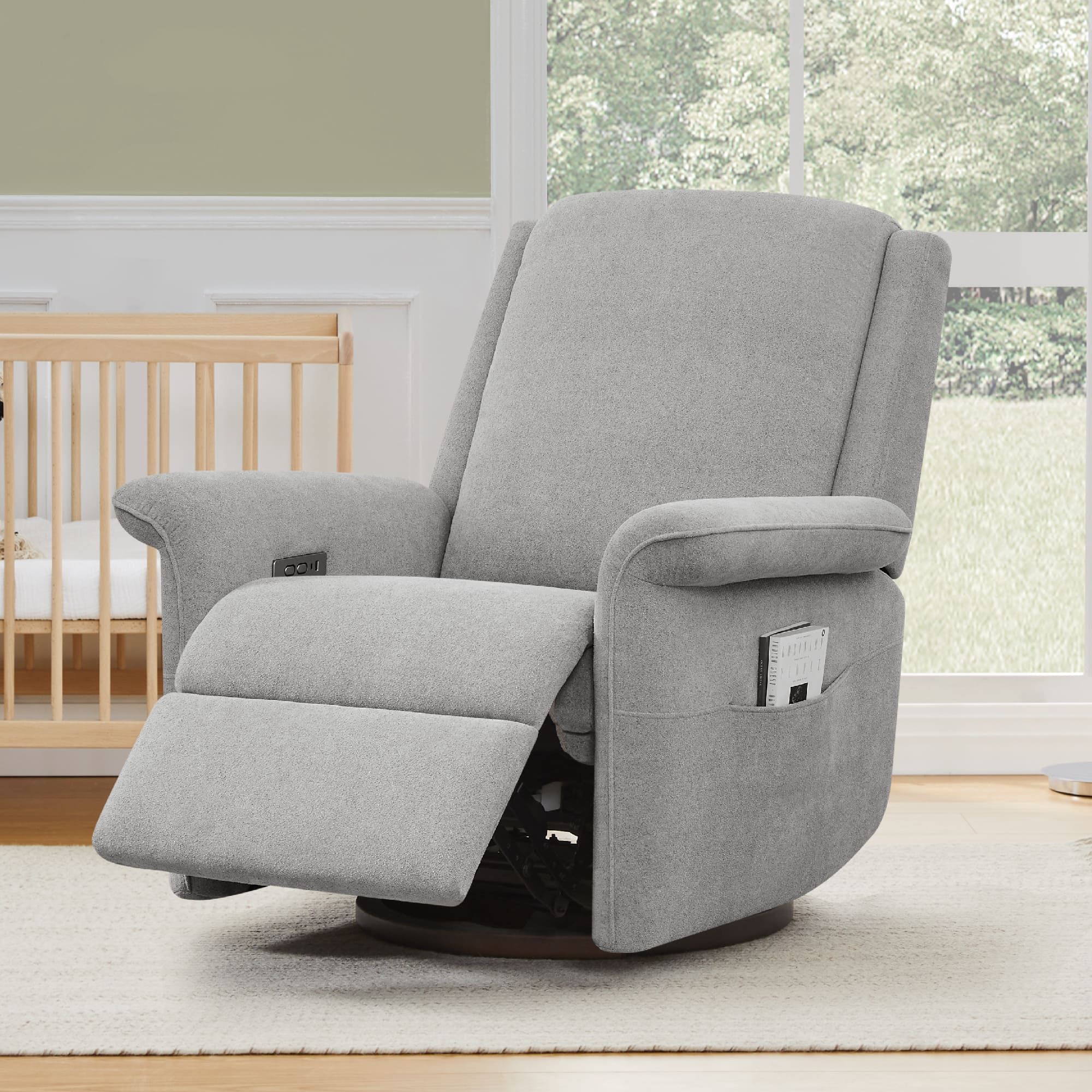 Mila Power Swivel Nursery Glider Recliner - Image 46