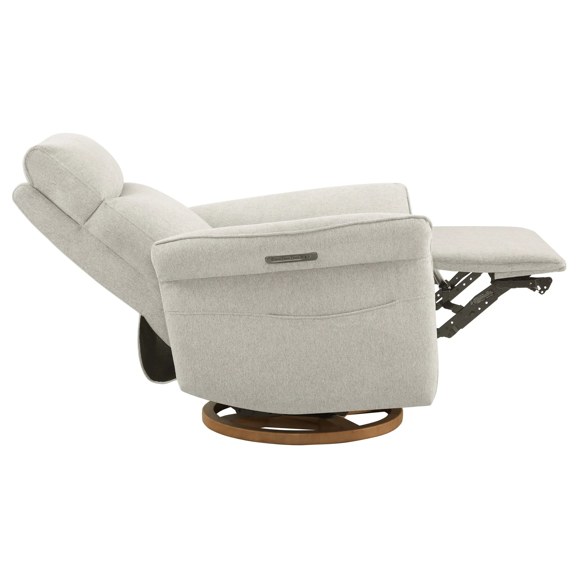 Vinca Modern Power Swivel Glider Recliner with Power Lumbar & Headrest - Image 13