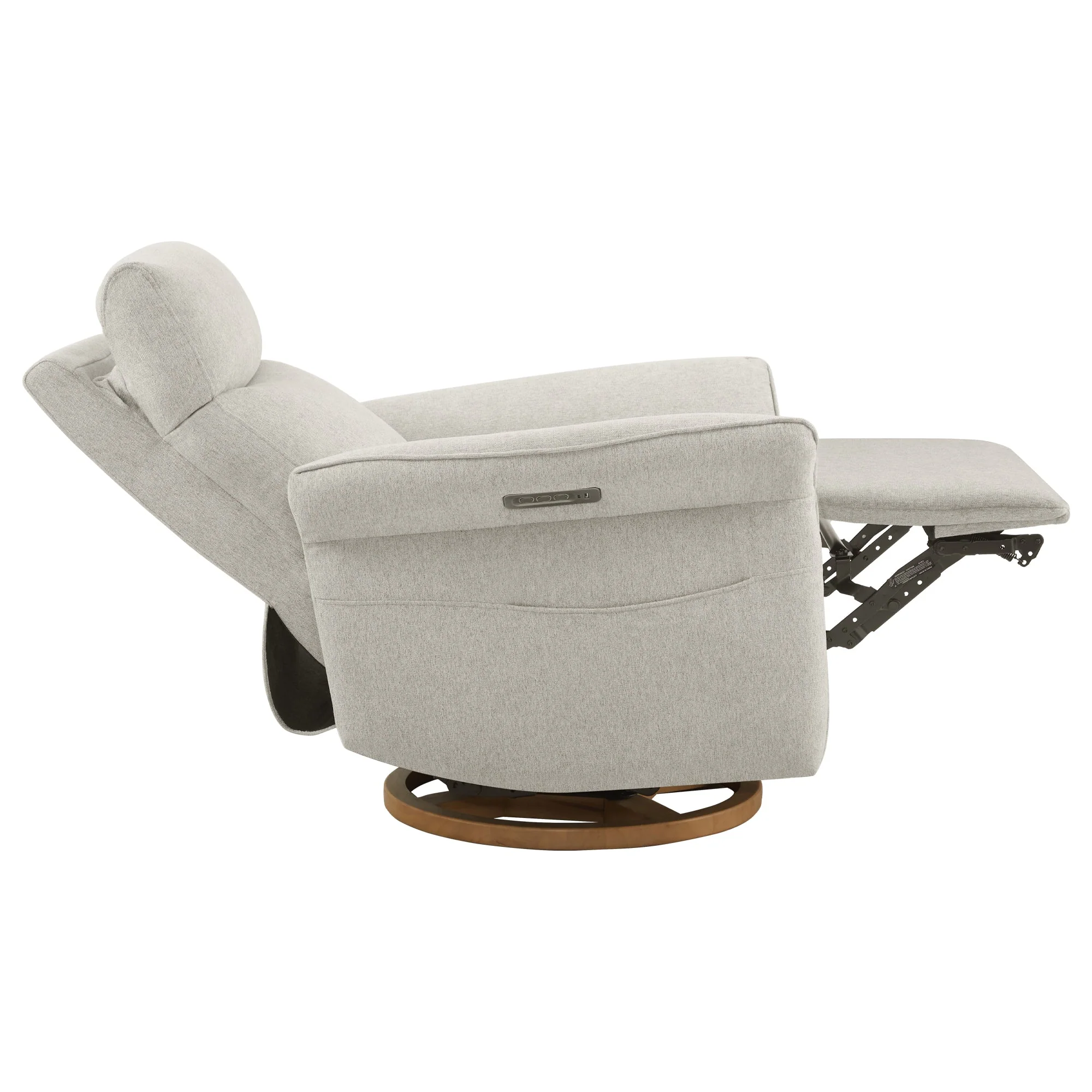 Vinca Modern Power Swivel Glider Recliner with Power Lumbar & Headrest - Image 14