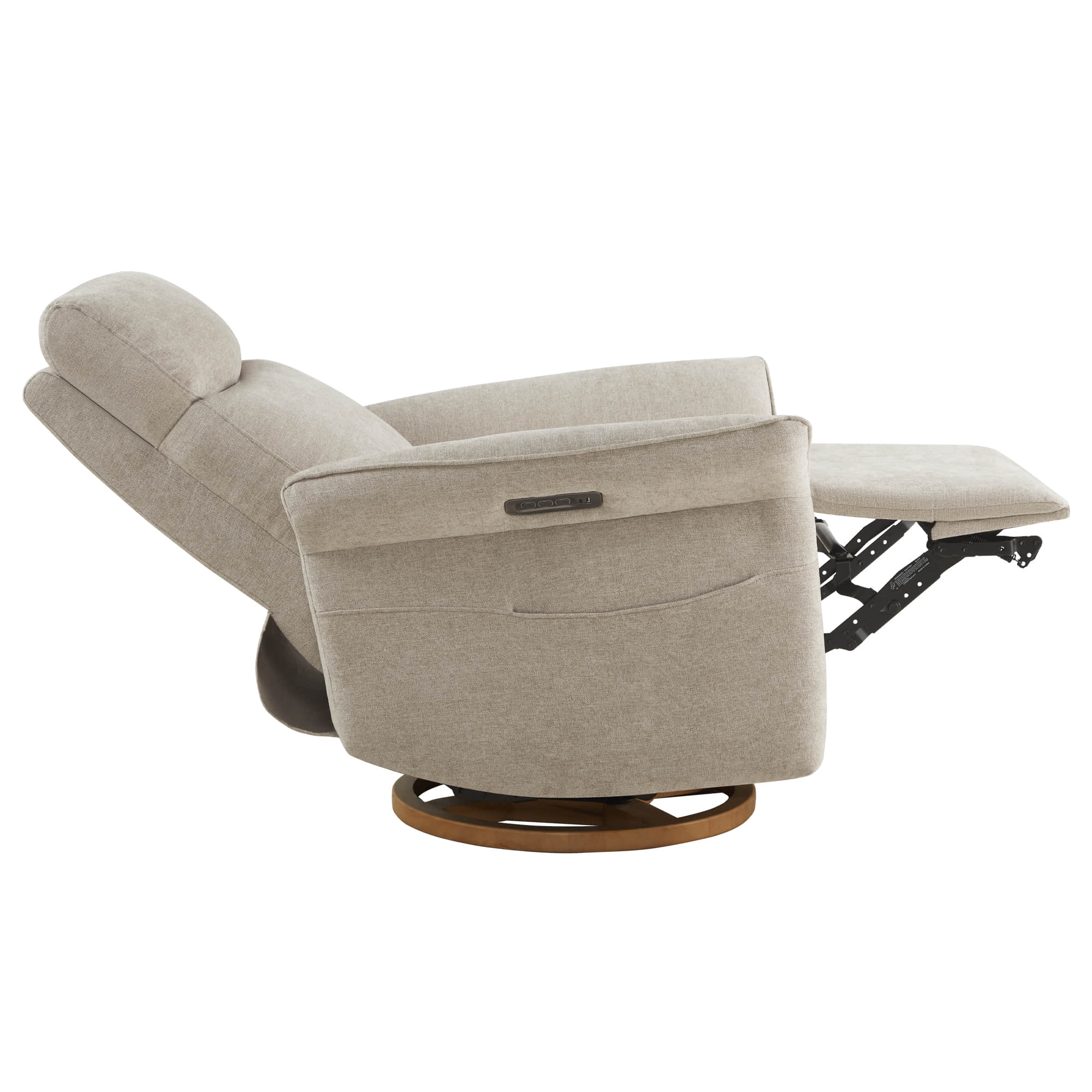 Vinca Modern Power Swivel Glider Recliner with Power Lumbar & Headrest - Image 18
