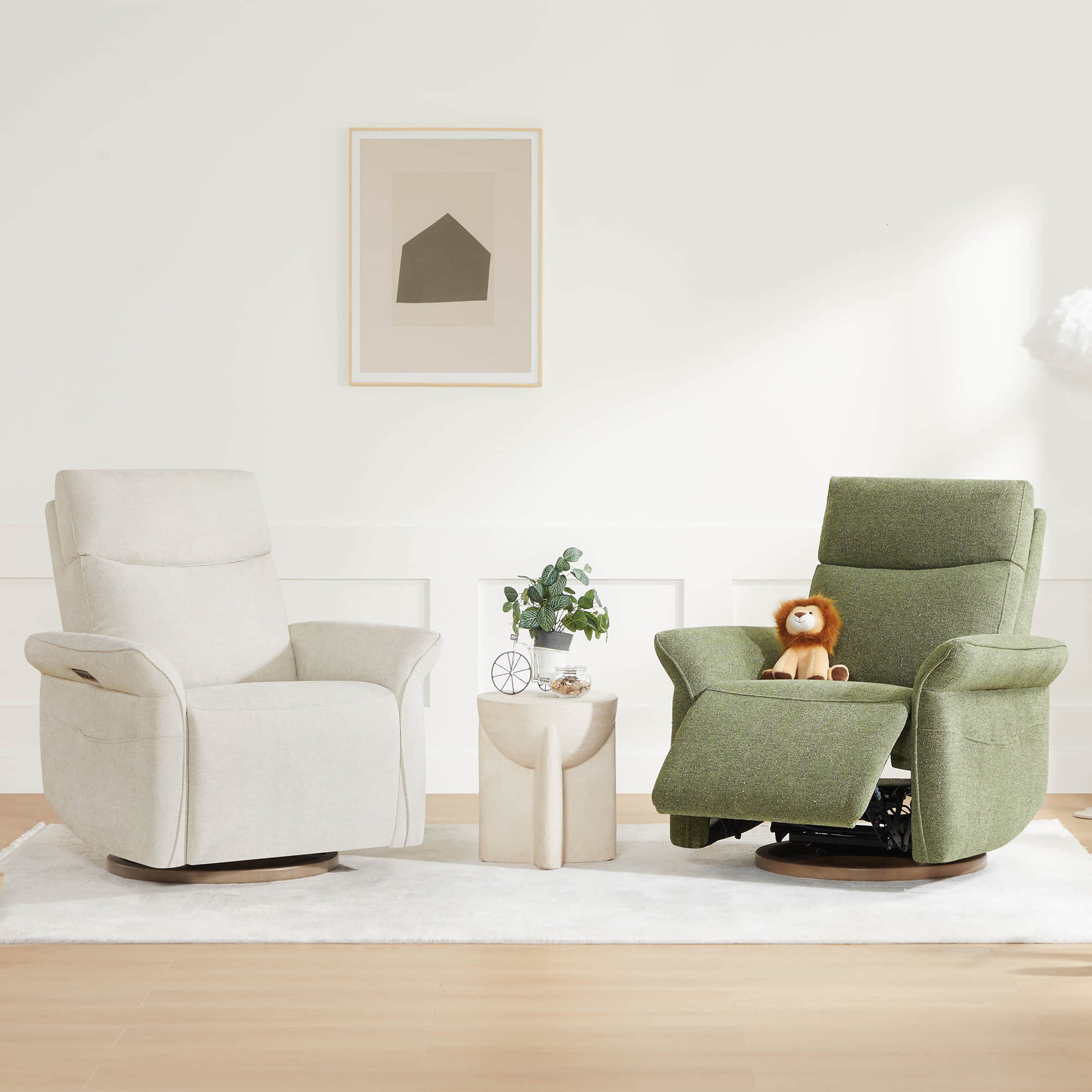 Vinca Modern Power Swivel Glider Recliner with Power Lumbar & Headrest - Image 58