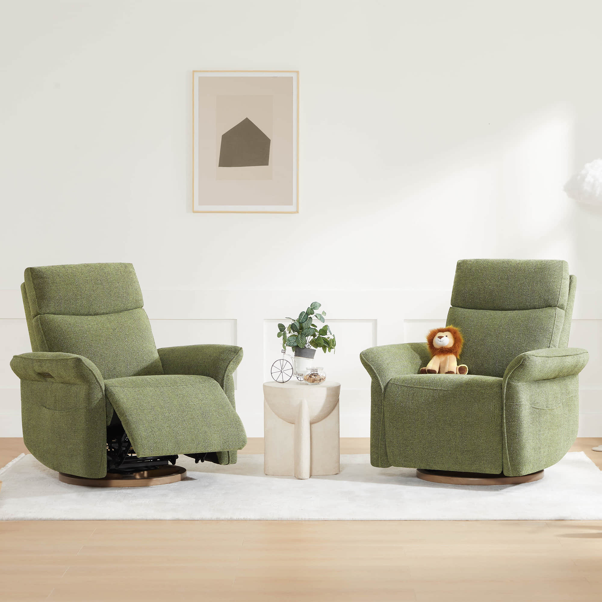 Vinca Modern Power Swivel Glider Recliner with Power Lumbar & Headrest - Image 61