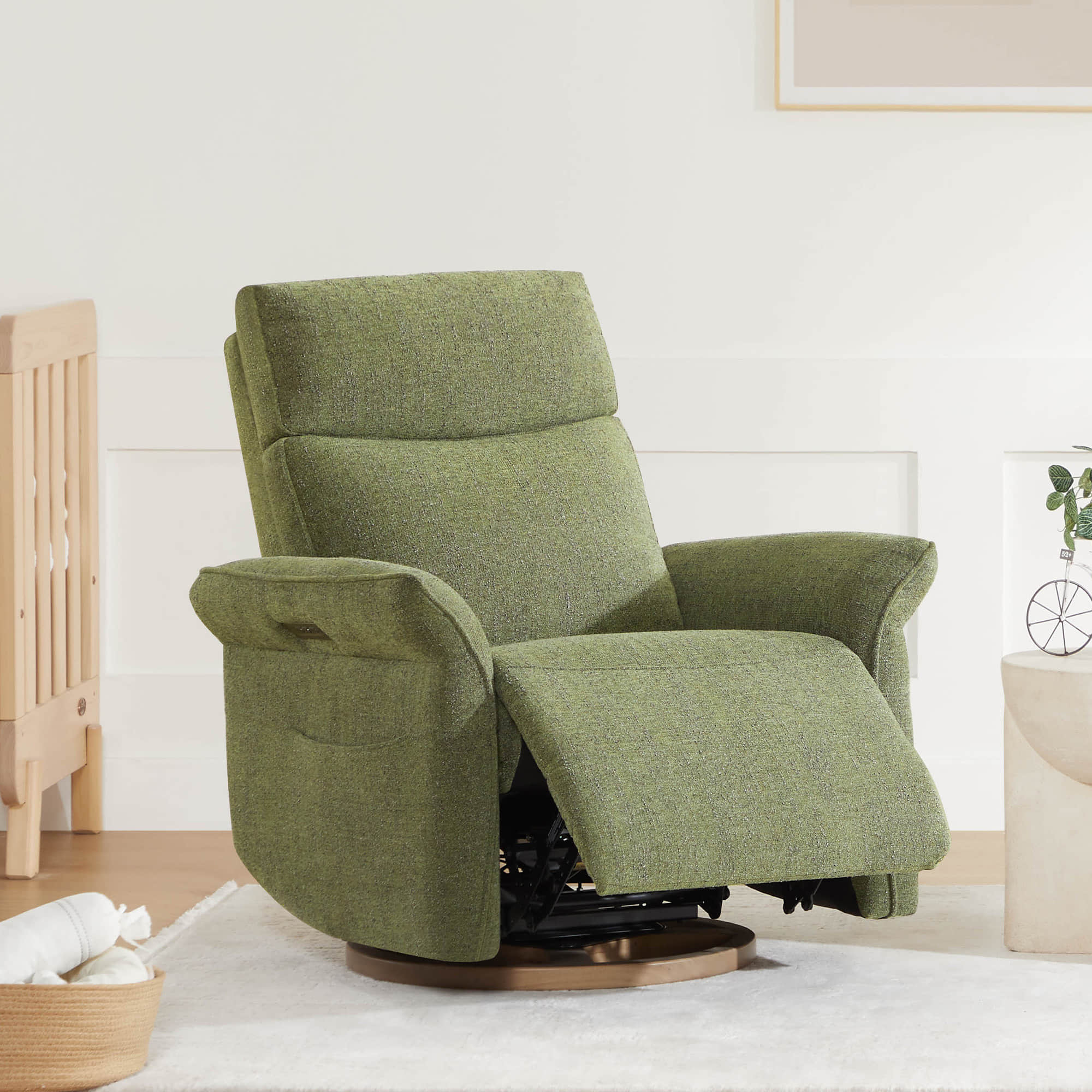 Vinca Modern Power Swivel Glider Recliner with Power Lumbar & Headrest - Image 63