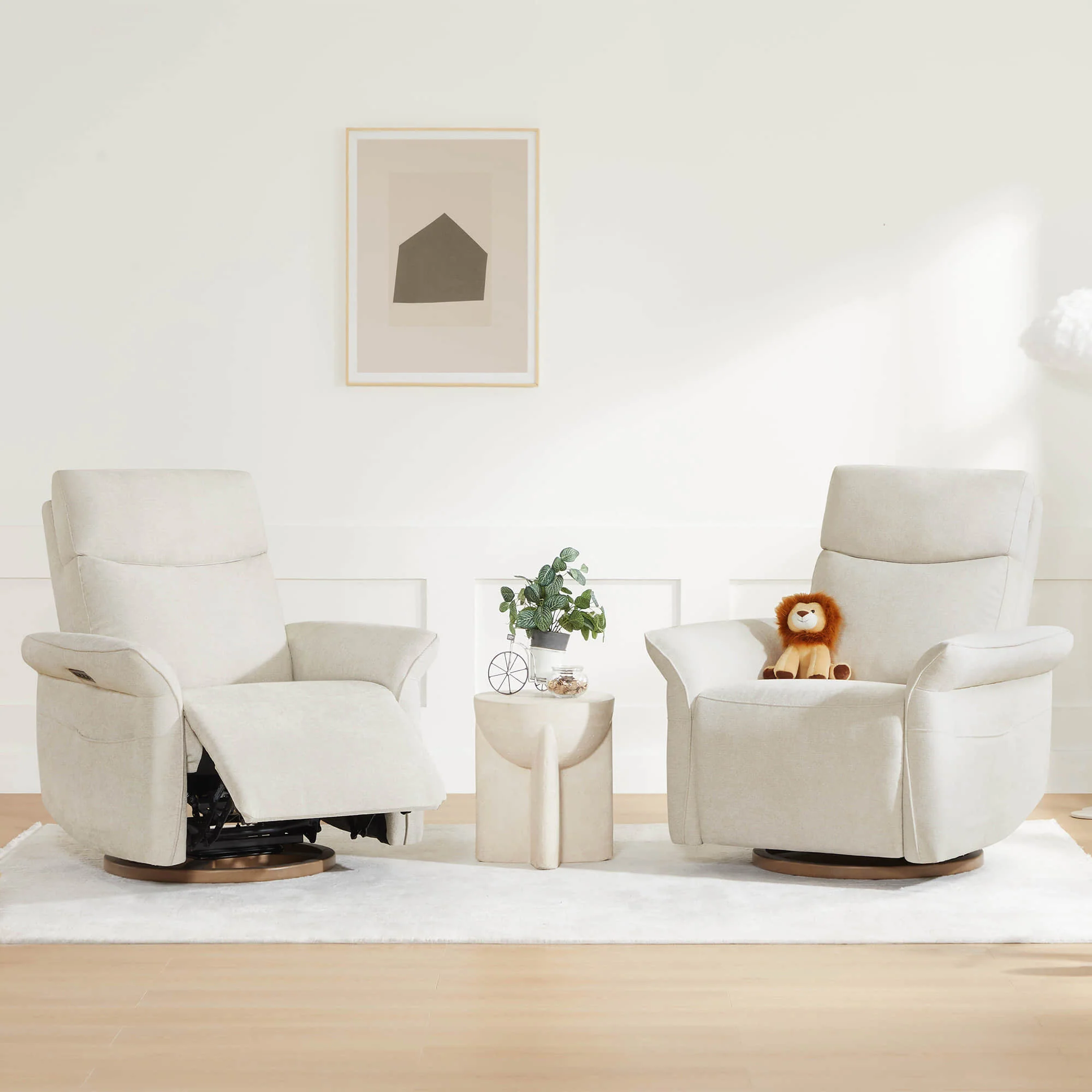 Vinca Power Swivel Nursery Glider Recliner with Power Lumbar & Headrest - Image 53