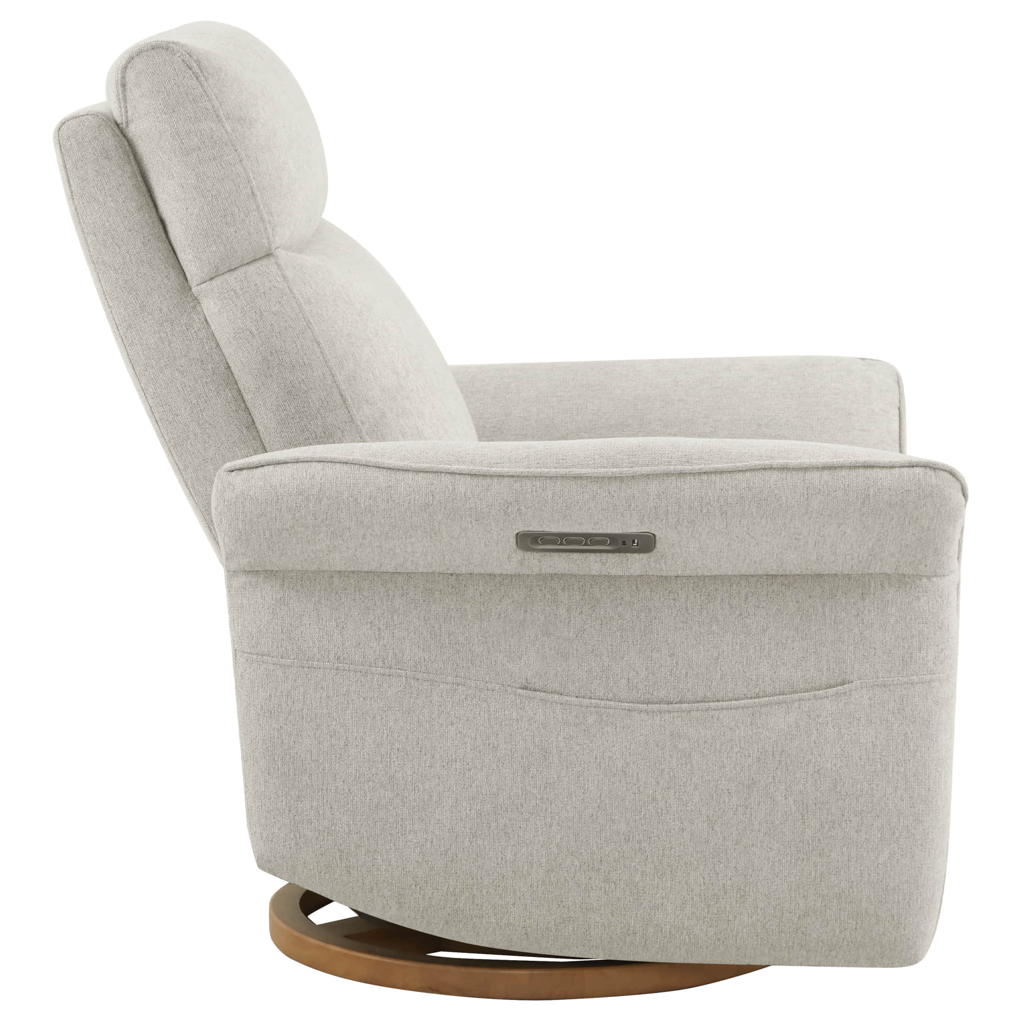 Vinca Power Swivel Nursery Glider Recliner with Power Lumbar & Headrest - Image 9